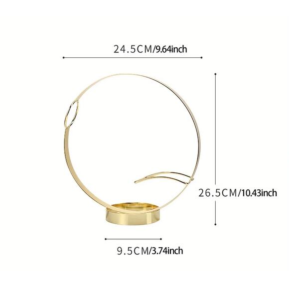 Modern Simple Circle Ring Tabletop Display Wine Rack Bottle Holder, Gold - Picture 4 of 10